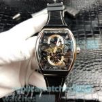 Buy Online Franck Muller Vanguard Black Skeleton Dial Black Leather Strap Watch 43MM